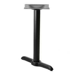 Braga-22T Stamped Steel T Style Black Pedestal Table Base. 