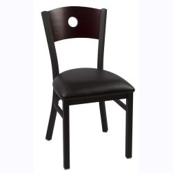 Mahogany with black vinyl seat