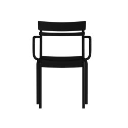 Leighton Indoor Outdoor Steel Stackable Restaurant Chair Black