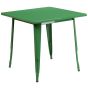 32" Square Metal Dining Table Set - Green