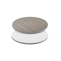 Reversible Laminate Top - 30" Round - White + Gray