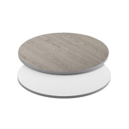 Reversible Laminate Top - 36" Round - White + Gray