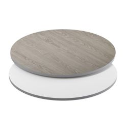 Reversible Laminate Top - 42" Round - White + Gray