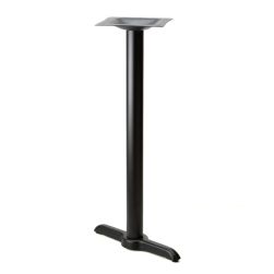 Braga-22T Stamped Steel T Style Black Pedestal Table Base. 