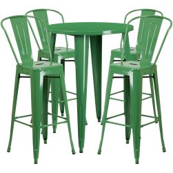 30" Round Metal Bar Table Table Set