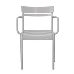 Leighton Indoor Outdoor Steel Stackable Chair Silver