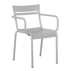 Leighton Steel Stackable Arm Chair Silver