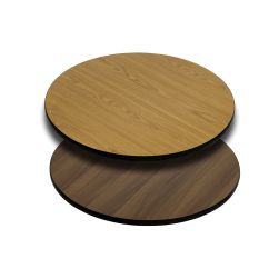 Reversible Laminate Top - 24" Round - Natural + Walnut