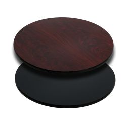 Reversible Laminate Top - 30" Round - Black + Mahogany