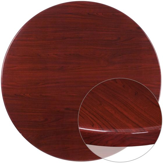 High-Gloss Resin Table Top - Mahogany