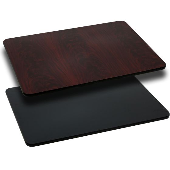 Reversible Laminate Top - 30" x 60" - Black + Mahogany
