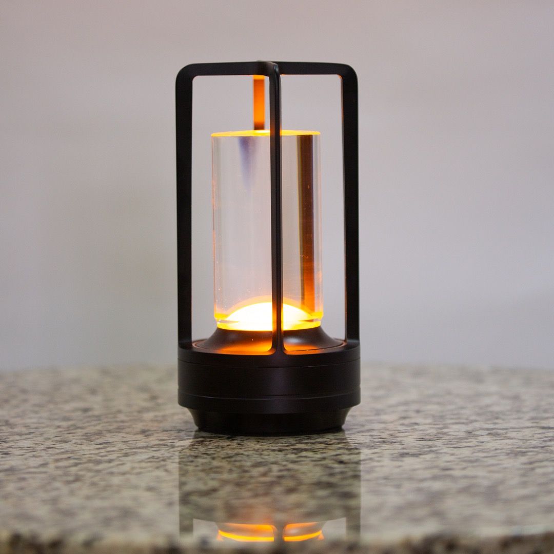 Walton Black Battery Powered Dimmable Aluminum Table Lamp