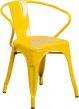 24" Square Metal Dining Table Set - Yellow