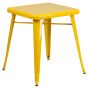24" Square Metal Dining Table Set - Yellow