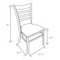 All-Weather Ladder Back Chair Dimensions