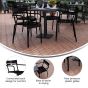 Leighton Indoor Outdoor Steel Stackable Restaurant Chair Black