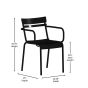 Leighton Steel Stackable Arm Chair Dimensions Black