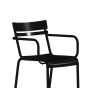 Leighton Indoor Outdoor Steel Stackable Restaurant Chair Black
