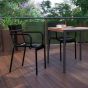 Leighton Indoor Outdoor Steel Stackable Restaurant Chair Black