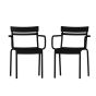 Leighton Indoor Outdoor Steel Stackable Restaurant Chair Black