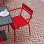 Leighton Steel Stackable Arm Chair Red