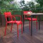 Leighton Indoor Outdoor Stackable Restaurant Chair Red