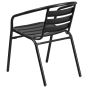 Steel Indoor & Outdoor Slat Back Chair - Black