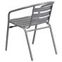 Steel Indoor & Outdoor Slat Back Chair - Silver