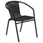 Steel Indoor & Outdoor Rattan Chair - Black