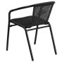 Steel Indoor & Outdoor Rattan Chair - Black