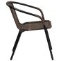 Steel Indoor & Outdoor Rattan Chair - Brown