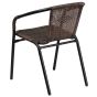 Steel Indoor & Outdoor Rattan Chair - Brown