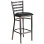 Ladder Back Metal Restaurant Bar Stool - Clear Coat Frame