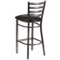 Ladder Back Metal Restaurant Bar Stool - Clear Coat Frame