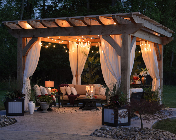 Heating Your Outdoor Patio This Winter, Propane Fire Pit Inside Gazebo